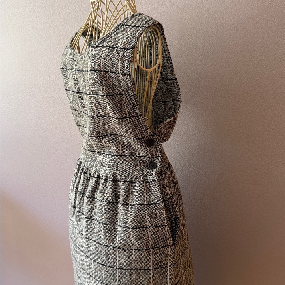 📍FIRM📍Vintage Tweed Dress Set Plaid wool - Picture 10 of 16